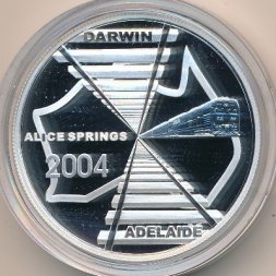Австралия 5 долларов 2004 год - Железная дорога Аделаида-Дарвин