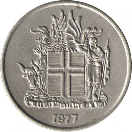 Исландия 10 крон 1977 год