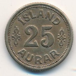 Исландия 25 эйре 1940 год