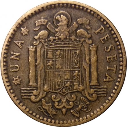 Испания 1 песета 1963 год - Франсиско Франко (63 внутри звезды)