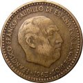 Испания 1 песета 1963 год - Франсиско Франко (63 внутри звезды)