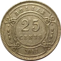 Белиз 25 центов 2012 год