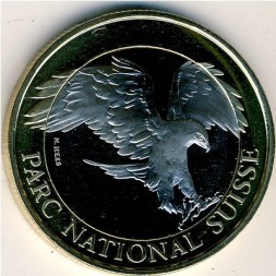 Швейцария 10 франков 2008 год - Швейцарский национальный парк. Золотой орел