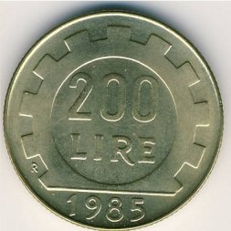 Италия 200 лир 1985 год