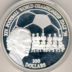 Ниуэ 100 долларов 1990 год - Чемпионат мира по футболу 1990 года в Италии