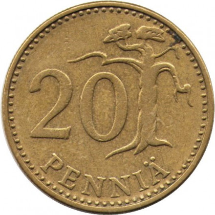 Финляндия 20 пенни 1976 год