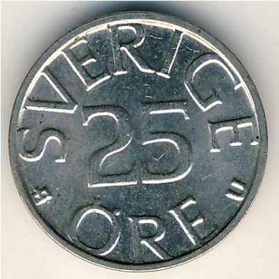 Швеция 25 эре 1984 год