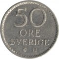 Швеция 50 эре 1973 год - Король Густав VI Адольф