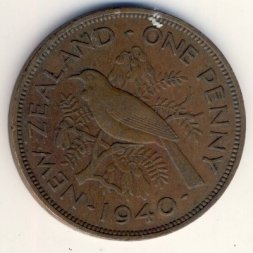 Новая Зеландия 1 пенни 1940 год