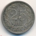 Швеция 25 эре 1885 год