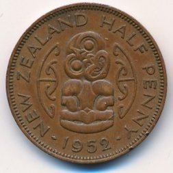 Новая Зеландия 1/2 пенни 1952 год