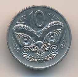 Монета Новая Зеландия 10 центов 1980 год