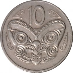 Новая Зеландия 10 центов 1980 год
