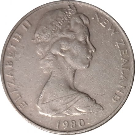 Новая Зеландия 10 центов 1980 год