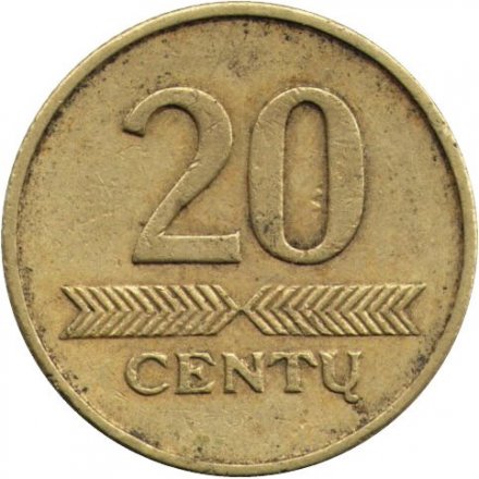 Литва 20 центов 1997 год