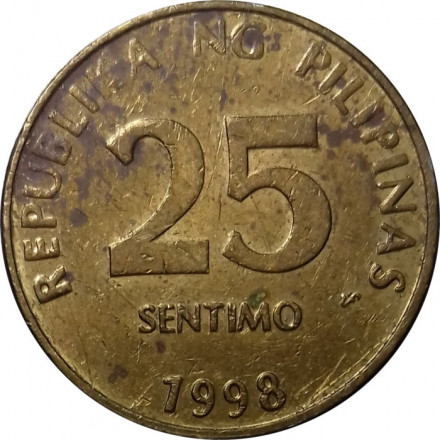 Филиппины 25 сентимо 1998 год