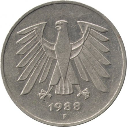 ФРГ 5 марок 1988 год (F)