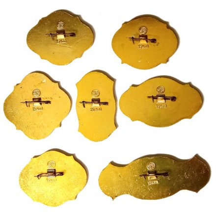 Набор из 7 значков Город Ломоносов, клеймо ЭТПК (полный набор)