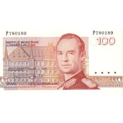 Люксембург 100 франков 1986 год - Портрет великого герцога Жана UNC