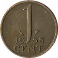Нидерланды 1 цент 1956 год - Королева Юлиана