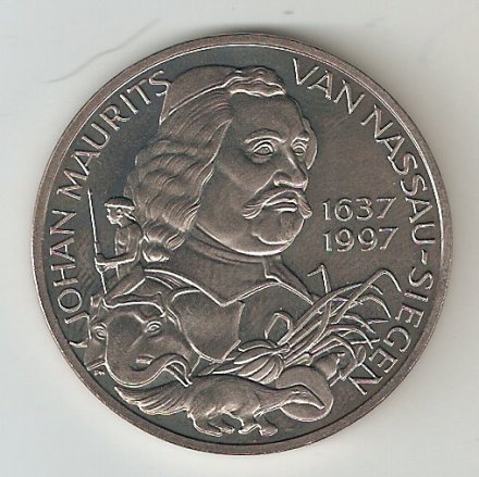 Нидерланды 10 экю 1997 год - Иоганн Мориц Нассау-Зигенский (медь-никель)
