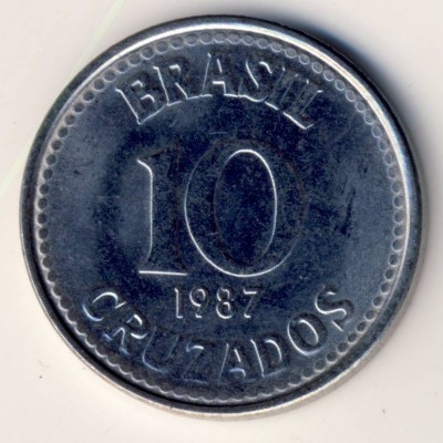 Бразилия 10 крузадо 1987 год