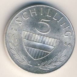 Австрия 5 шиллингов 1966 год