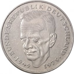 ФРГ 2 марки 1988 год - Курт Шумахер, 30 лет Федеративной Республике (1949-1979) - G