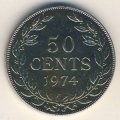 Либерия 50 центов 1974 год