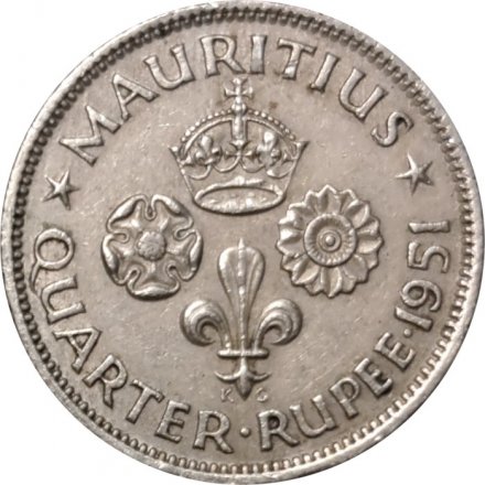 Маврикий 1/4 рупии 1951 год