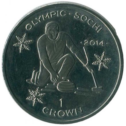 Остров Мэн 1 крона 2013 год - XXII зимние Олимпийские Игры - Кёрлинг