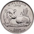 США 25 центов 2004 год - Штат Висконсин (D)