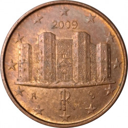 Италия 1 евроцент 2009 год - Замок Кастель-дель-Монте