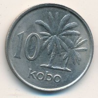 Монета Нигерия 10 кобо 1988 год