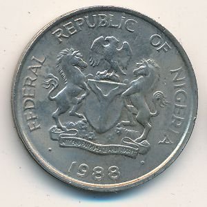 Нигерия 10 кобо 1988 год