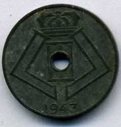Бельгия 5 сантимов 1943 год
