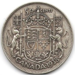 Канада 50 центов 1938 год - Король Георг VI