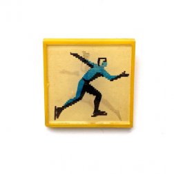 Значок. Виды спорта. Конькобежный спорт и легкая атлетика. Переливающийся