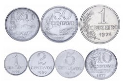 Набор из 7 монет Бразилия 1969 - 1978 год