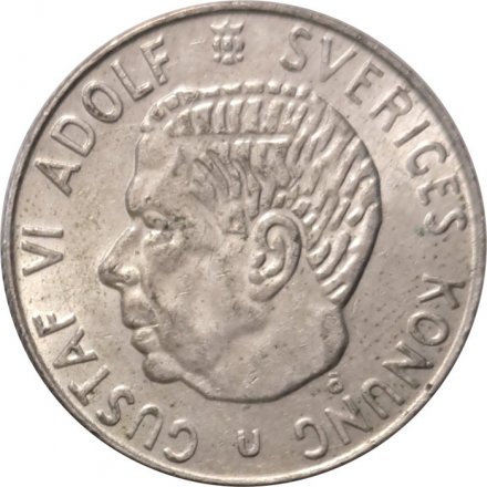 Швеция 1 крона 1964 год - Король Густав VI Адольф