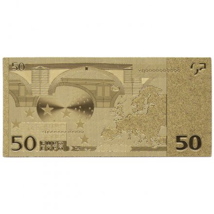 Сувенирная банкнота Евросоюз 50 евро 2002 год (золотые) - UNC