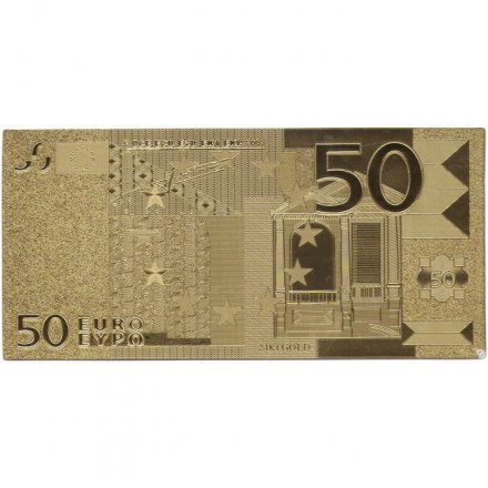 Сувенирная банкнота Евросоюз 50 евро 2002 год (золотые) - UNC