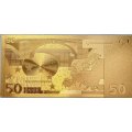 Сувенирная банкнота Евросоюз 50 евро 2002 год (золотые) - UNC