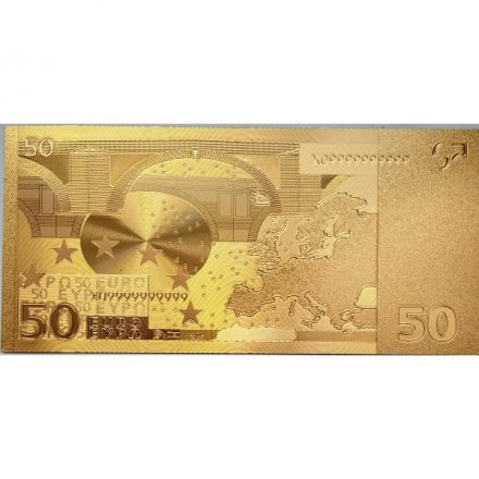 Сувенирная банкнота Евросоюз 50 евро 2002 год (золотые) - UNC