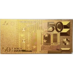 Сувенирная банкнота Евросоюз 50 евро 2002 год (золотые) - UNC