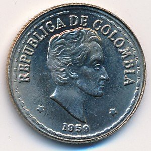 Колумбия 20 сентаво 1959 год - Симон Боливар