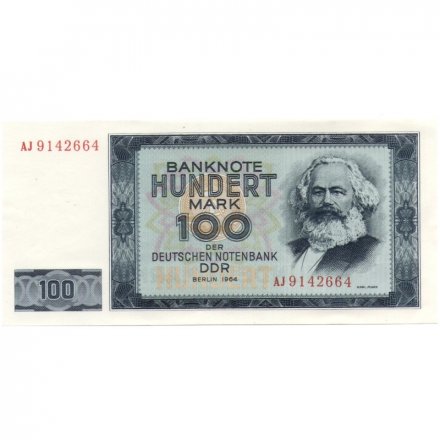 ГДР 100 марок 1964 год - Карл Маркс UNC