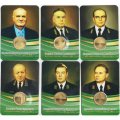Набор из 6 жетонов метро Начальники метрополитена. Серия 65 лет метро Санкт-Петербурга. 2020 г. (в блистерах)