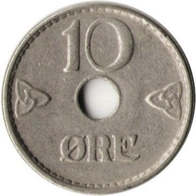 Норвегия 10 эре 1938 год - Король Хокон VII