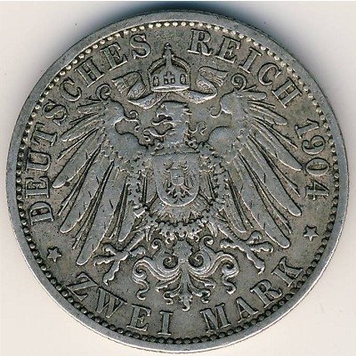 Пруссия 2 марки 1904 год